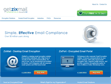 Tablet Screenshot of getzixmail.com